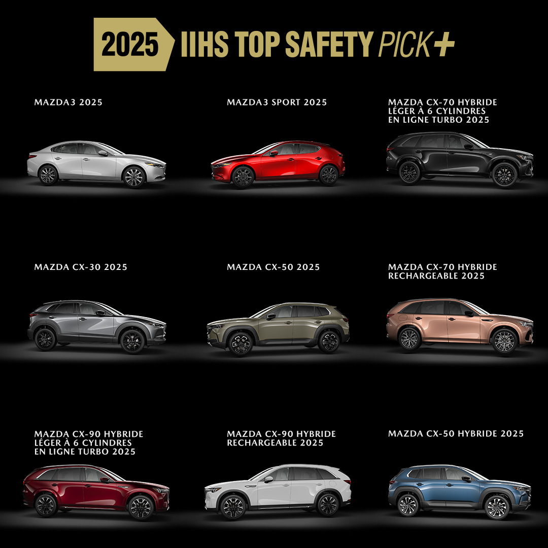Mazda reçoit le titre TOP SAFETY PICK +